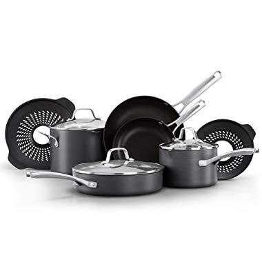 Calphalon Classic Nonstick 10 Piece Cookware Set with No Boil-Over Inserts