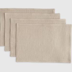 Organic Airy Gauze Placemats in Dune