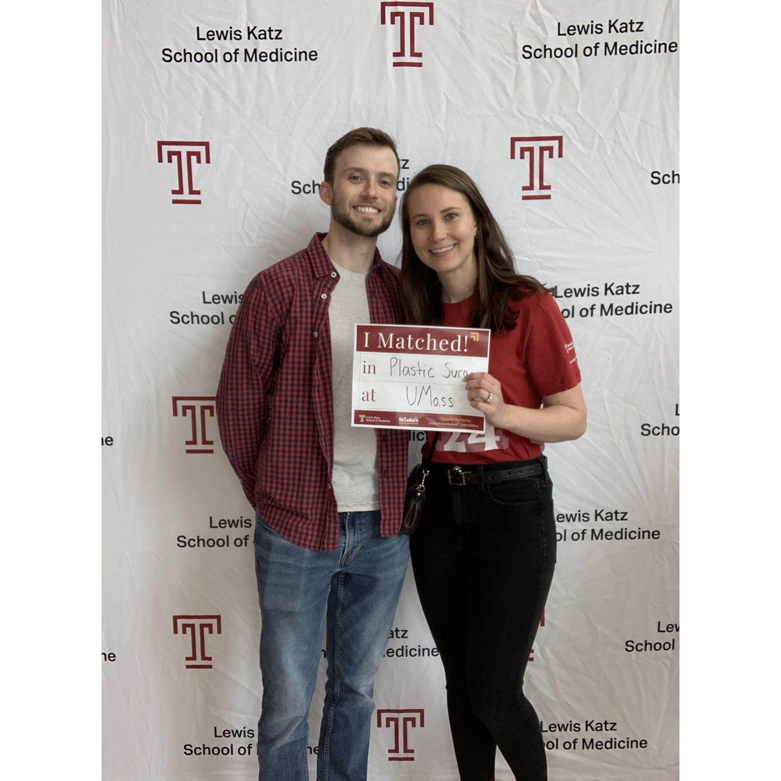 March, 2024: Jared and Lindsay found out Lindsay was going to be a Plastic Surgeon and that they were going to be living in MA together for the next 6 years (their #1 choice)!!