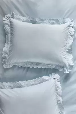 Maeve by Anthropologie Looped Organic Percale Shams, Set of 2
