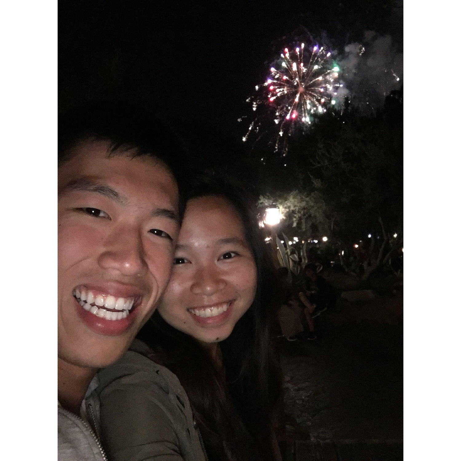 Under the fireworks at Disneyland's 60th anniversary, we shared our first "I love you."