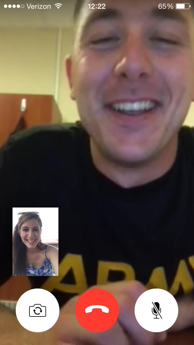 Facetiming on deployment, July 2015
