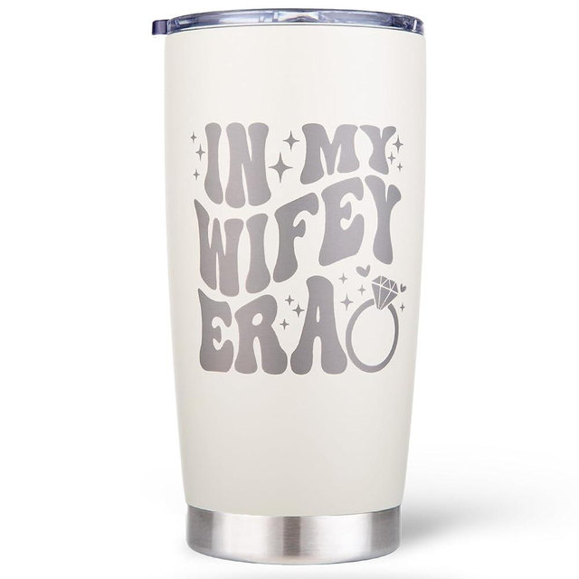 Bridal Gifts for Bride - In My Wifey Era Cup, Bridal Shower Gift, Bride to Be Gifts, Perfect for Bachelorette, Wedding, Birthday, Engagement Gift - Wifey Tumbler 20oz, Laser Engraved, Stainless Steel
