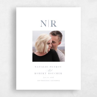 Periwinkle Grey Wedding Save the Date - Holt Portrait