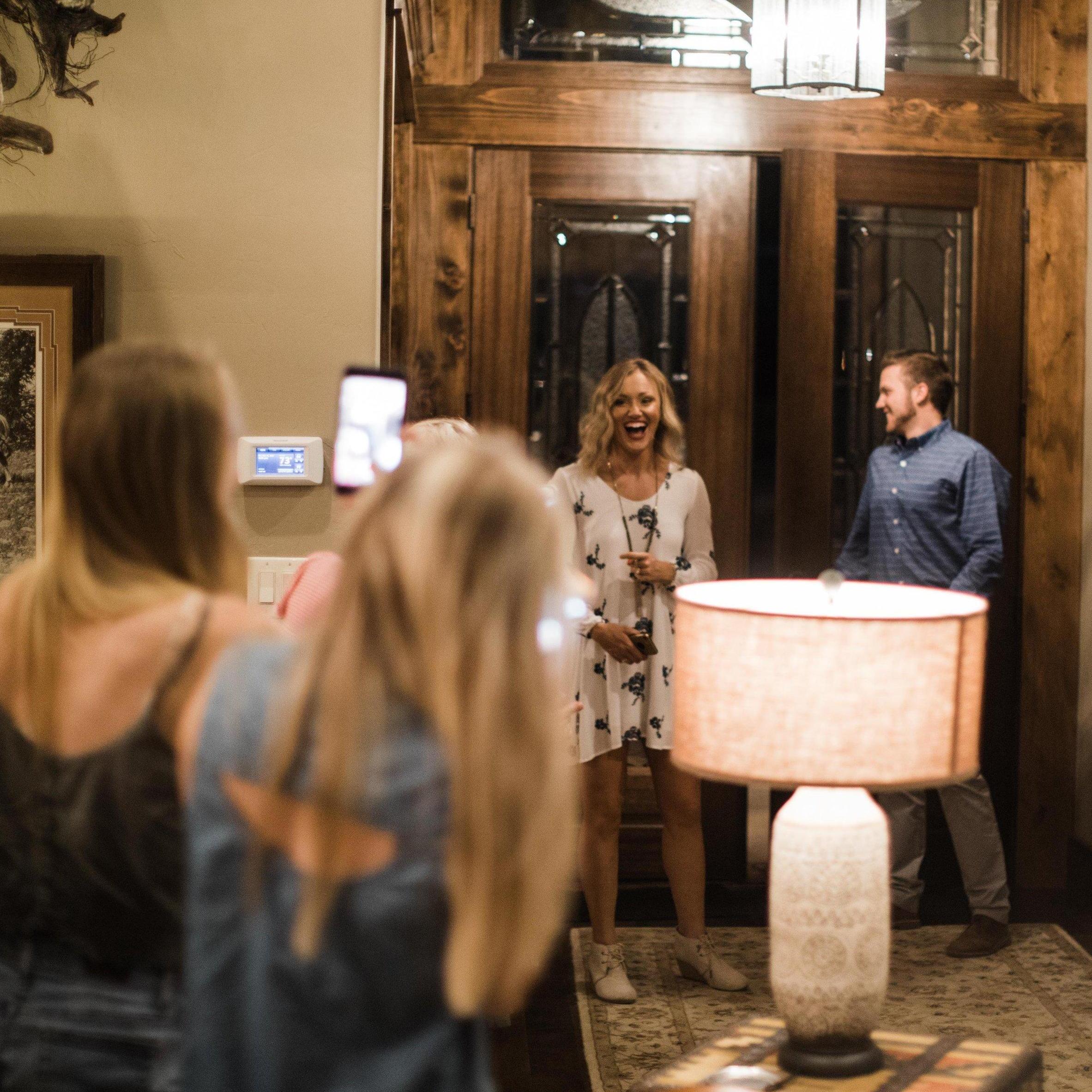 At this moment I thought everyone was over to celebrate the engagement... but Tanner didn't tell ANYONE... so they all thought they were there just to surprise me for my birthday...