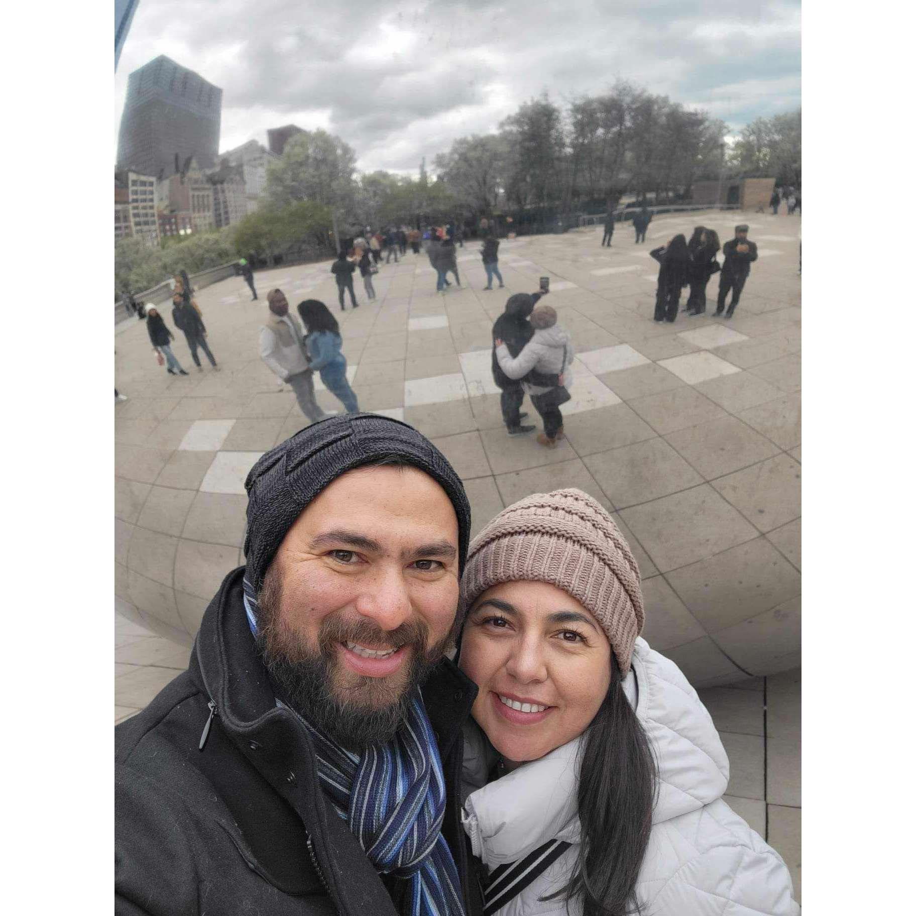 April 2023 we went to Chicago (yes, to watch the Dodgers)... this was taken in Millennium Park in front of the famous "Bean"