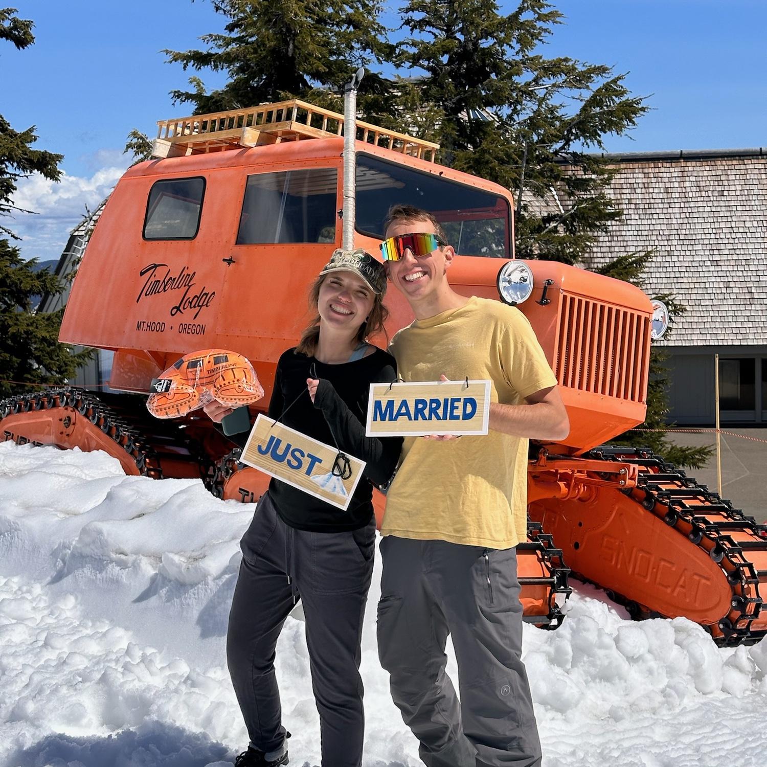 Back at the Timberline lodge. We love the "Tucker" sno-cat!
