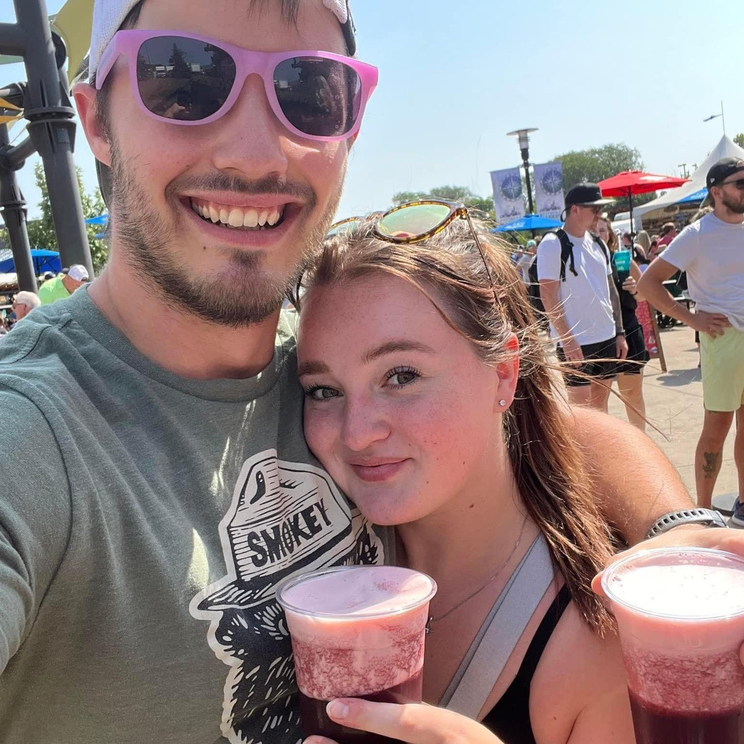 Frozen blueberry beer at the fair, a yearly tradition.