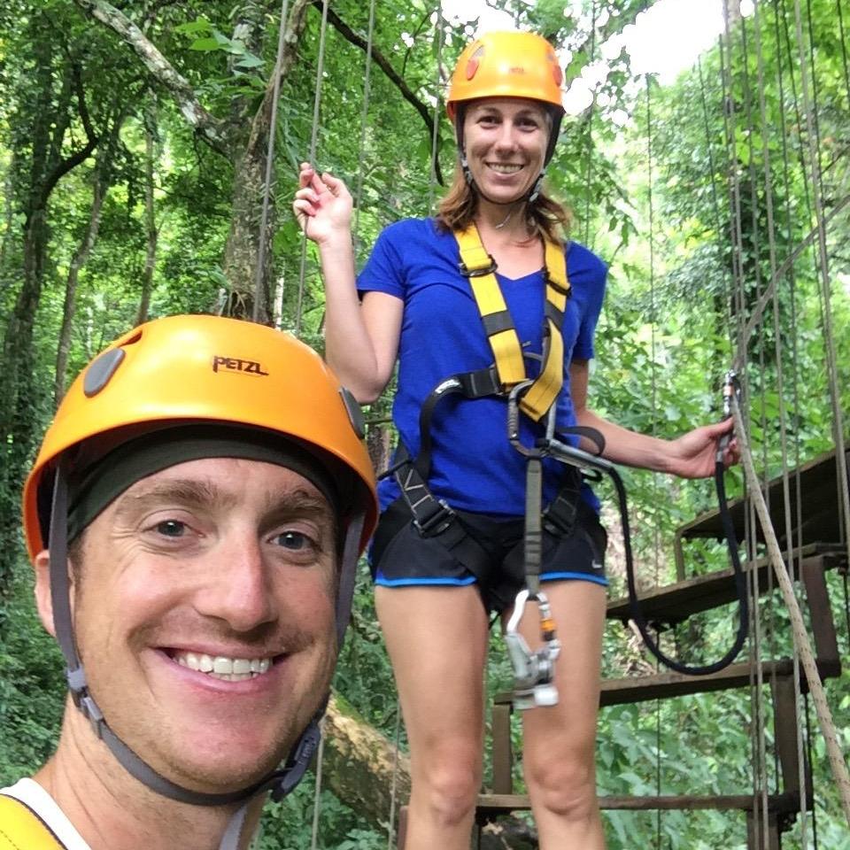 Swinging along from tree to tree in Chiang Mai, Thailand.