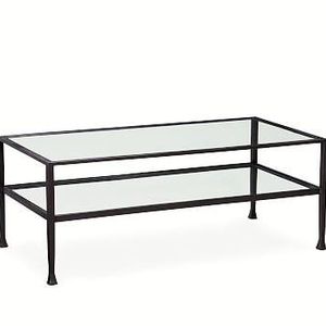 Tanner Metal & Glass Coffee Table, Matte Iron-Bronze finish