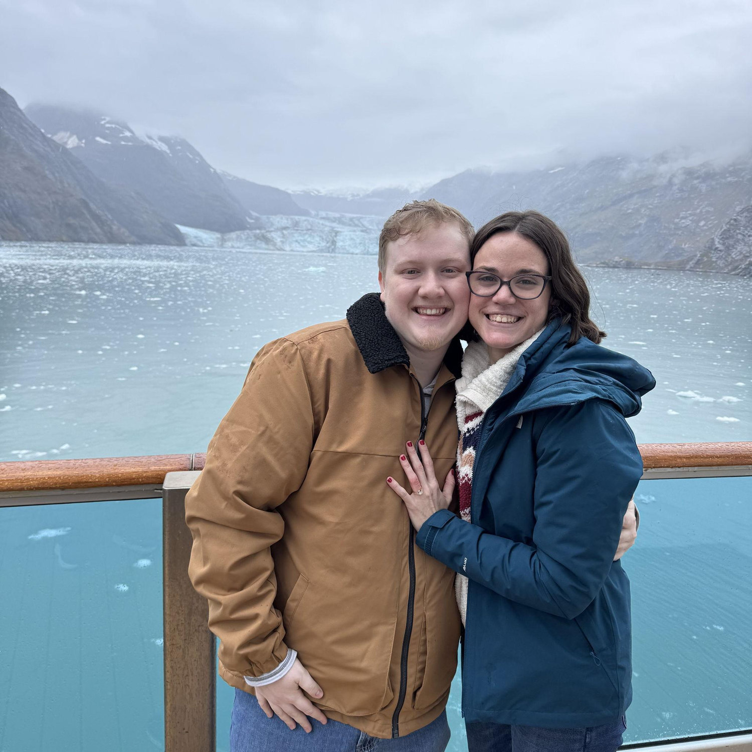 Right after Matthew proposed to me in Glacier Bay, Alaska <3 It was the perfect, most beautiful setting and we were so grateful to have family there to celebrate!