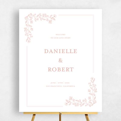 Pink Wedding Sign - Kalispell Portrait
