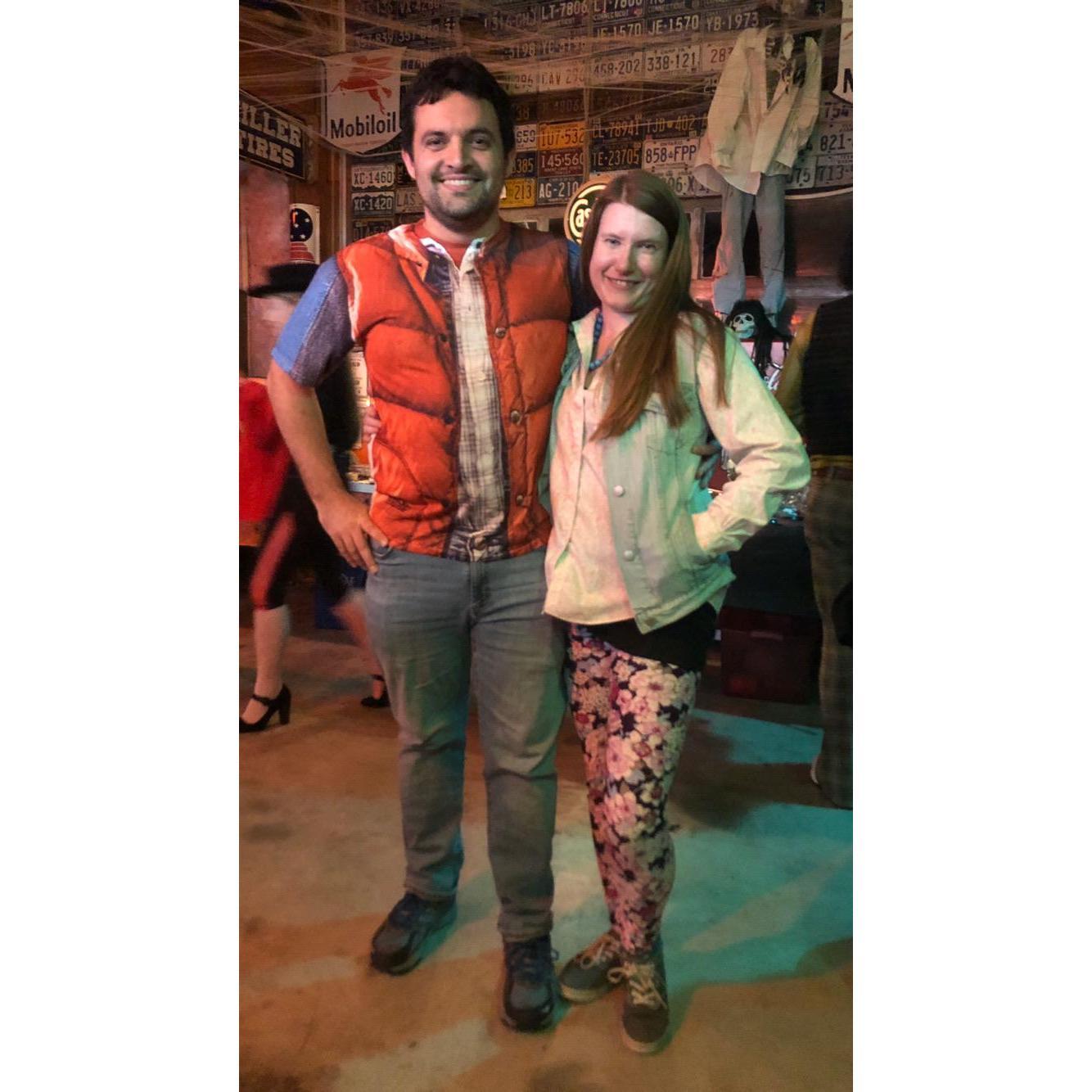 Our first Halloween costume, Marty McFly and Jenifer