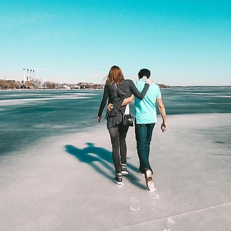 Walking on a frozen Lake Mendota
Madison, WI