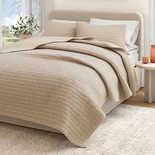 Genevieve 3-Piece Honeycomb Waffle Garment Washed Quilt Set