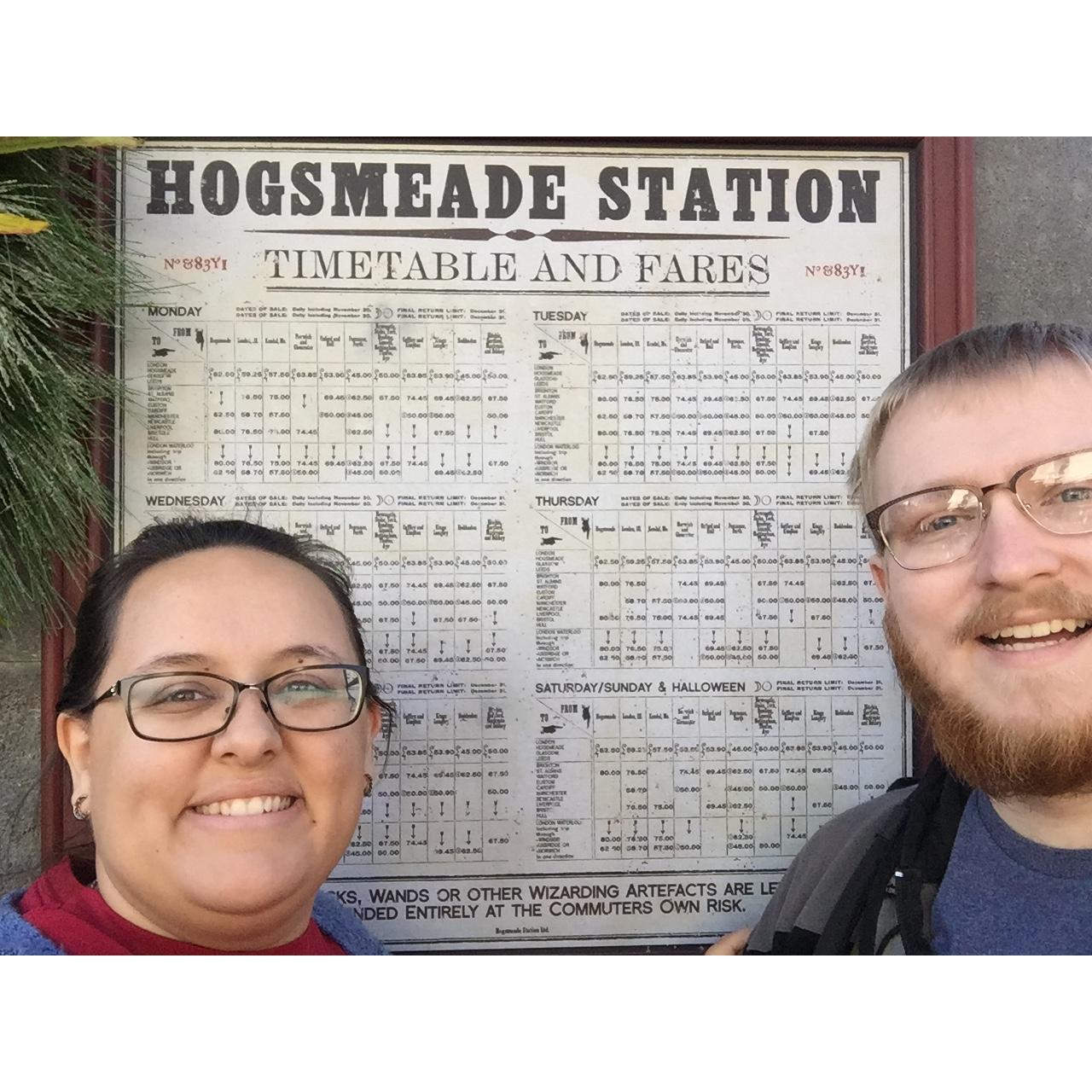 A post-engagement trip to Hogsmeade at Universal Studios with Skyler's parents. One of the first things we connected over was our shared love of Harry Potter!