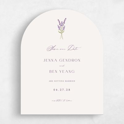 Beige Arch Wedding Save the Date - Marat Portrait