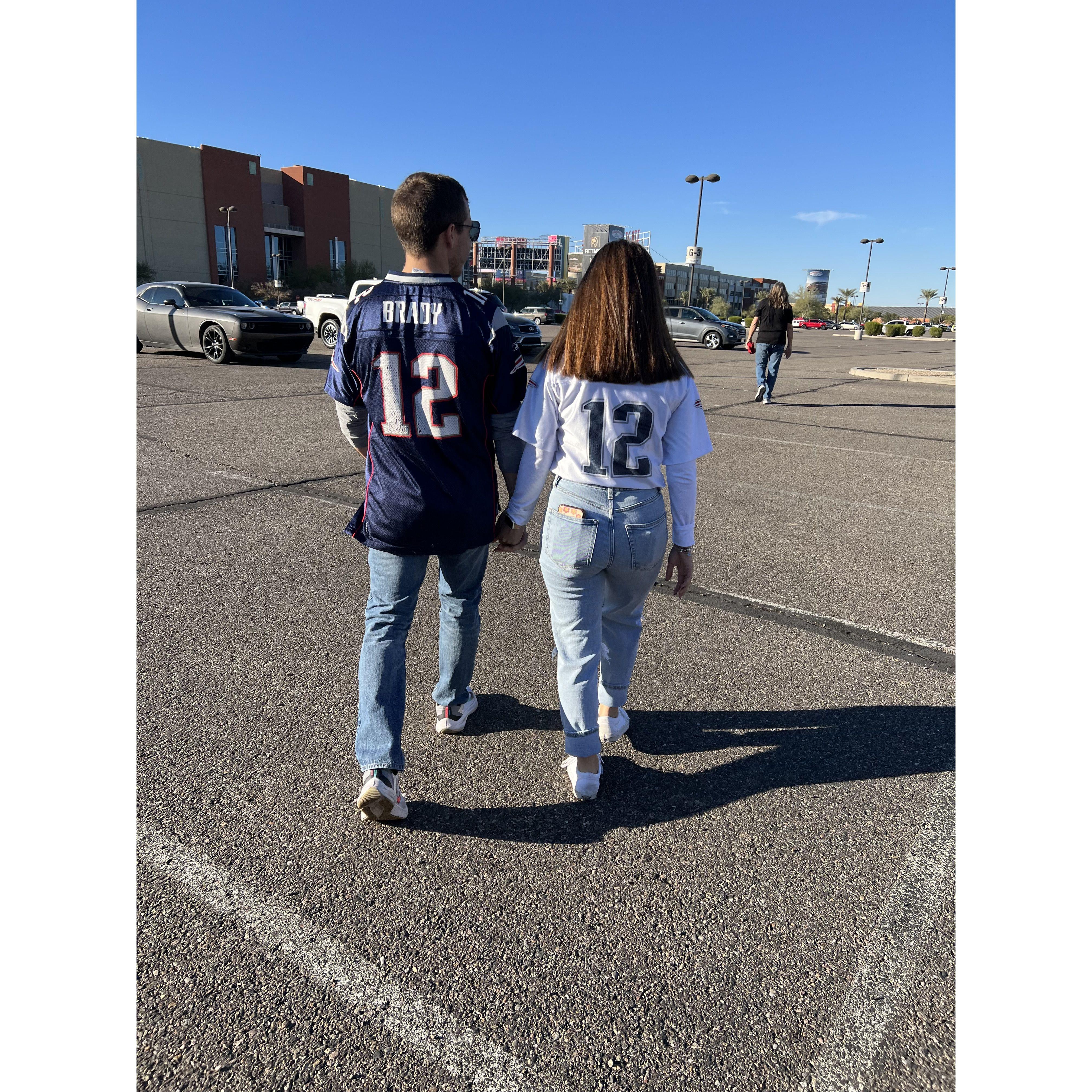 First Patriots game together.