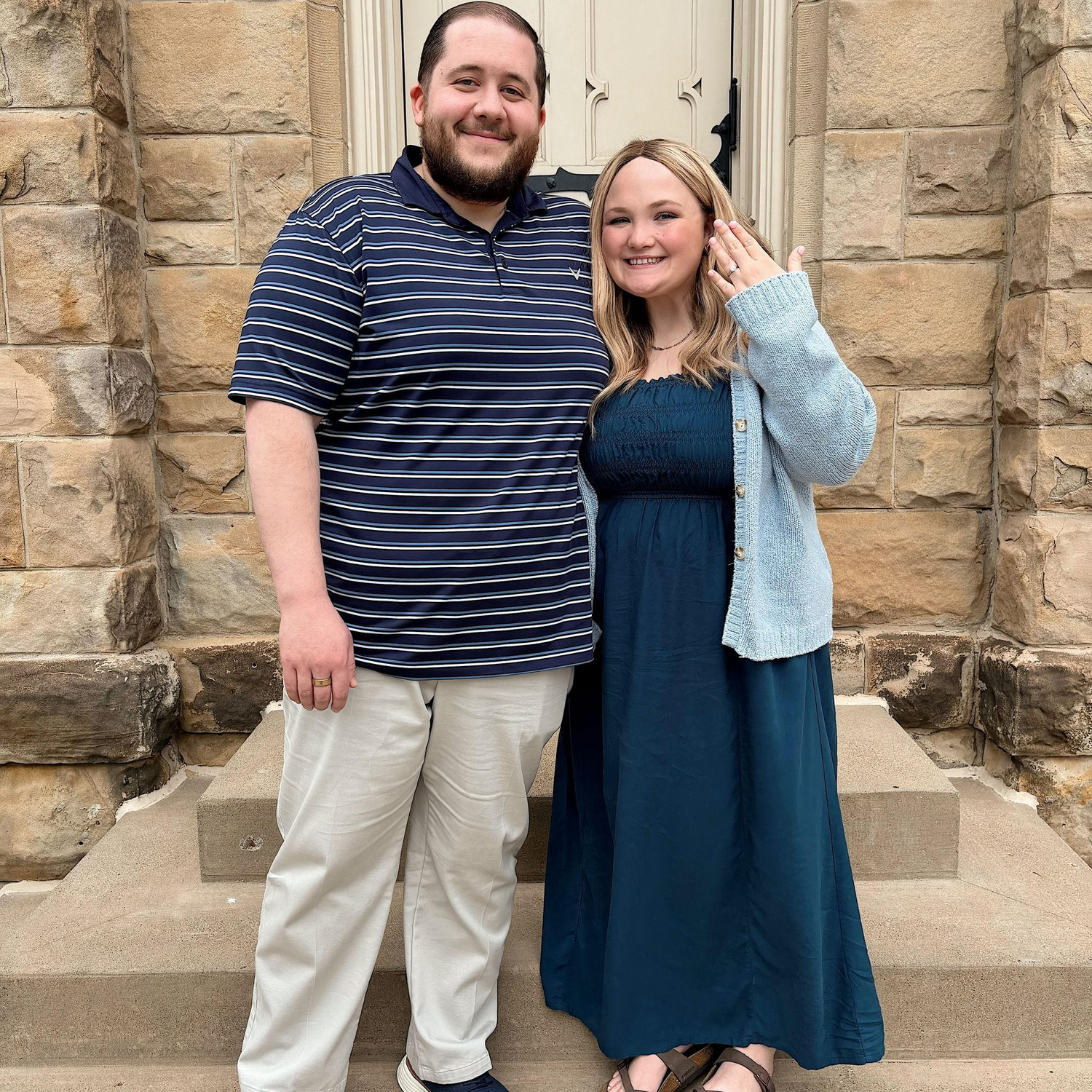 Outside of the Saint Anthony Chapel after Geno proposed