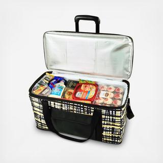 Insulated Folding 64-Can Picnic Cooler with Detachable Wheels