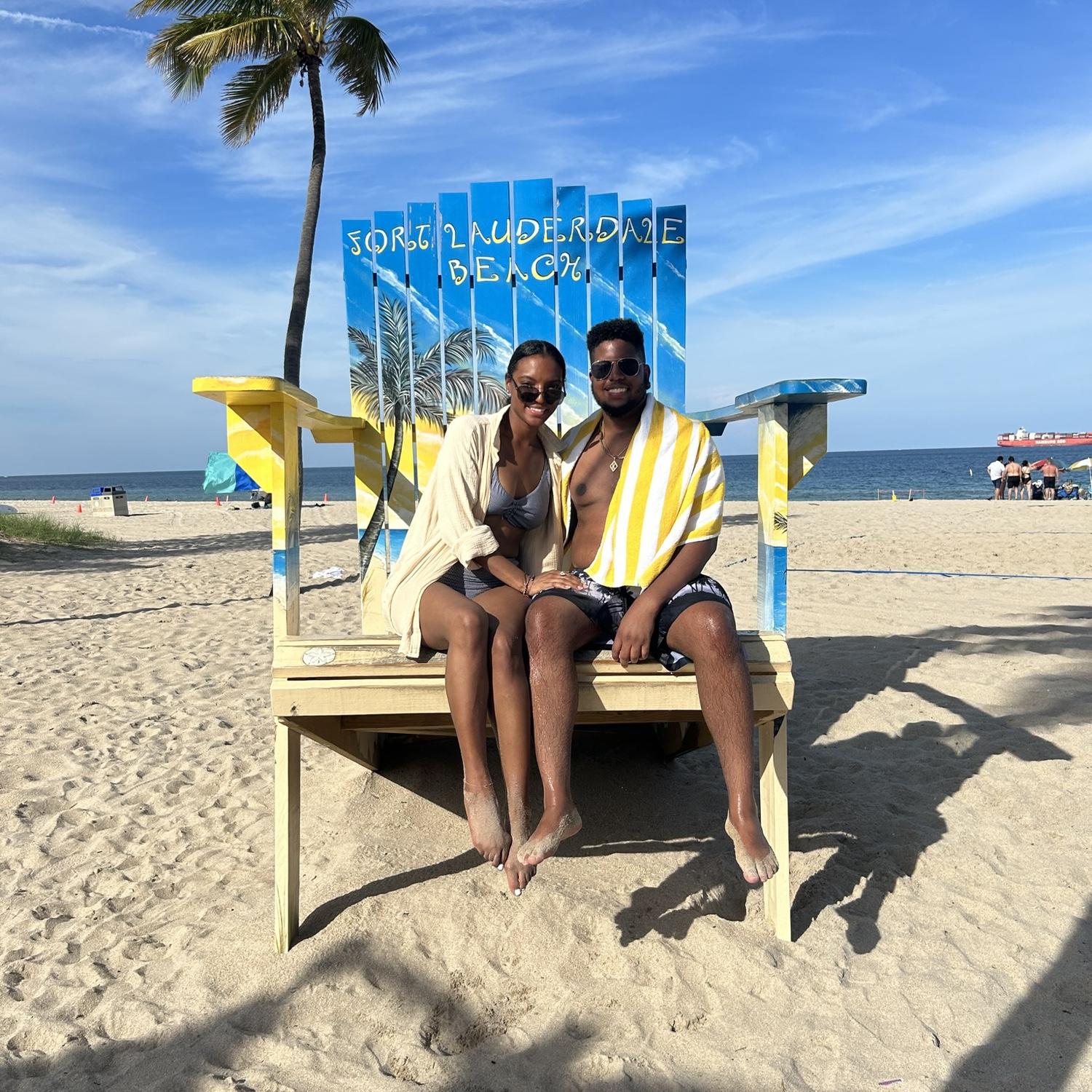Family day at the beach in Fort Lauderdale, FL.