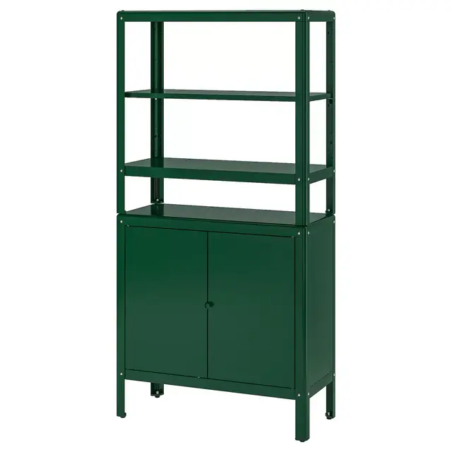 KOLBJÖRNShelving unit with cabinet, green31 1/2x14 5/8x63 3/8 "