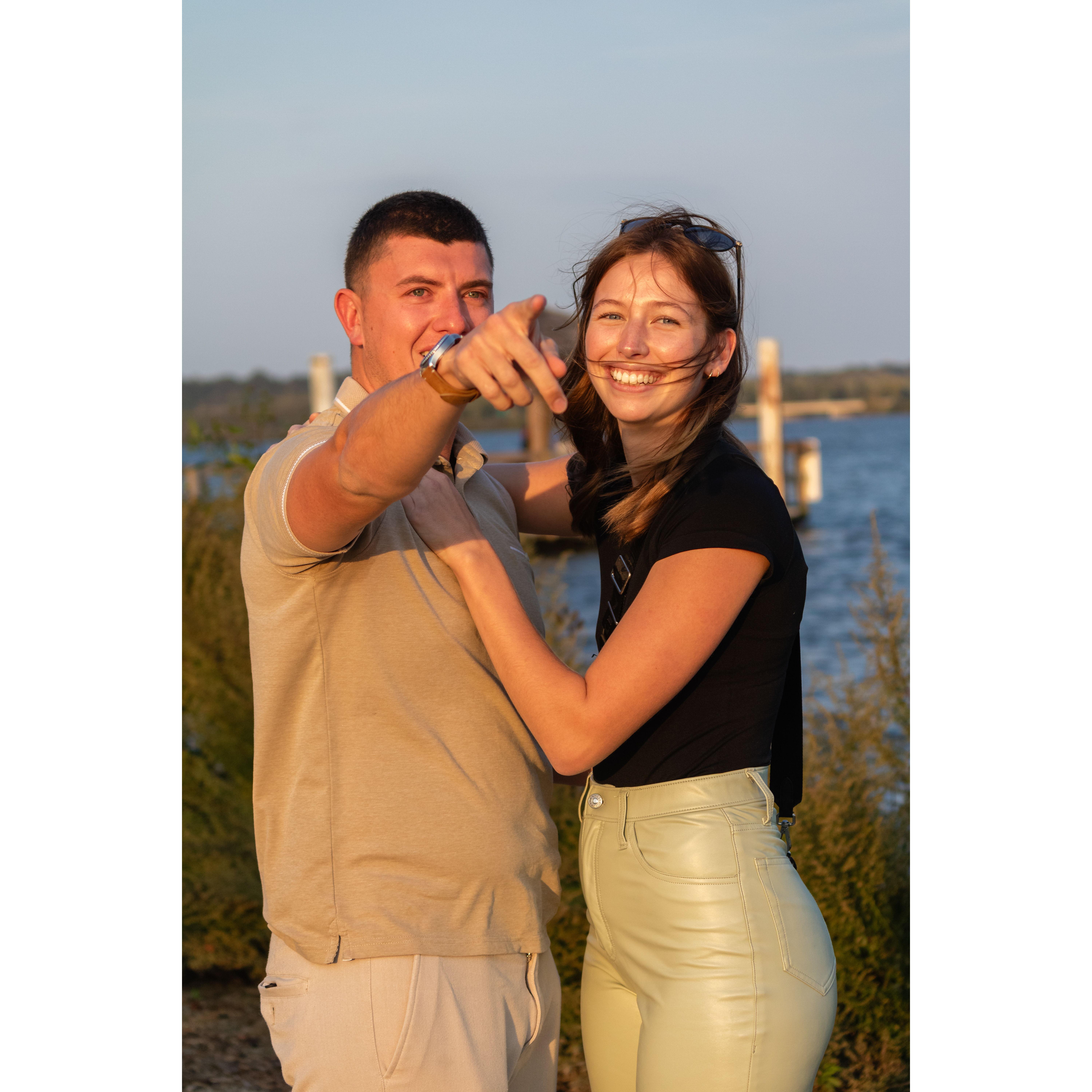Right after Zac proposed he pointed out to me (Taryn) that some of our friends and family were across the way watching