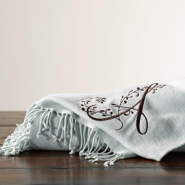 Personalized Throw, 50 x 60", Dark Porcelain Blue