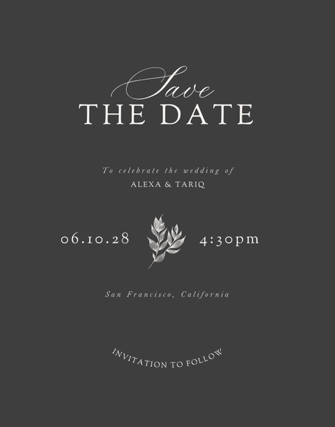 Leif Portrait | Dark Charcoal | Zola Save The Dates