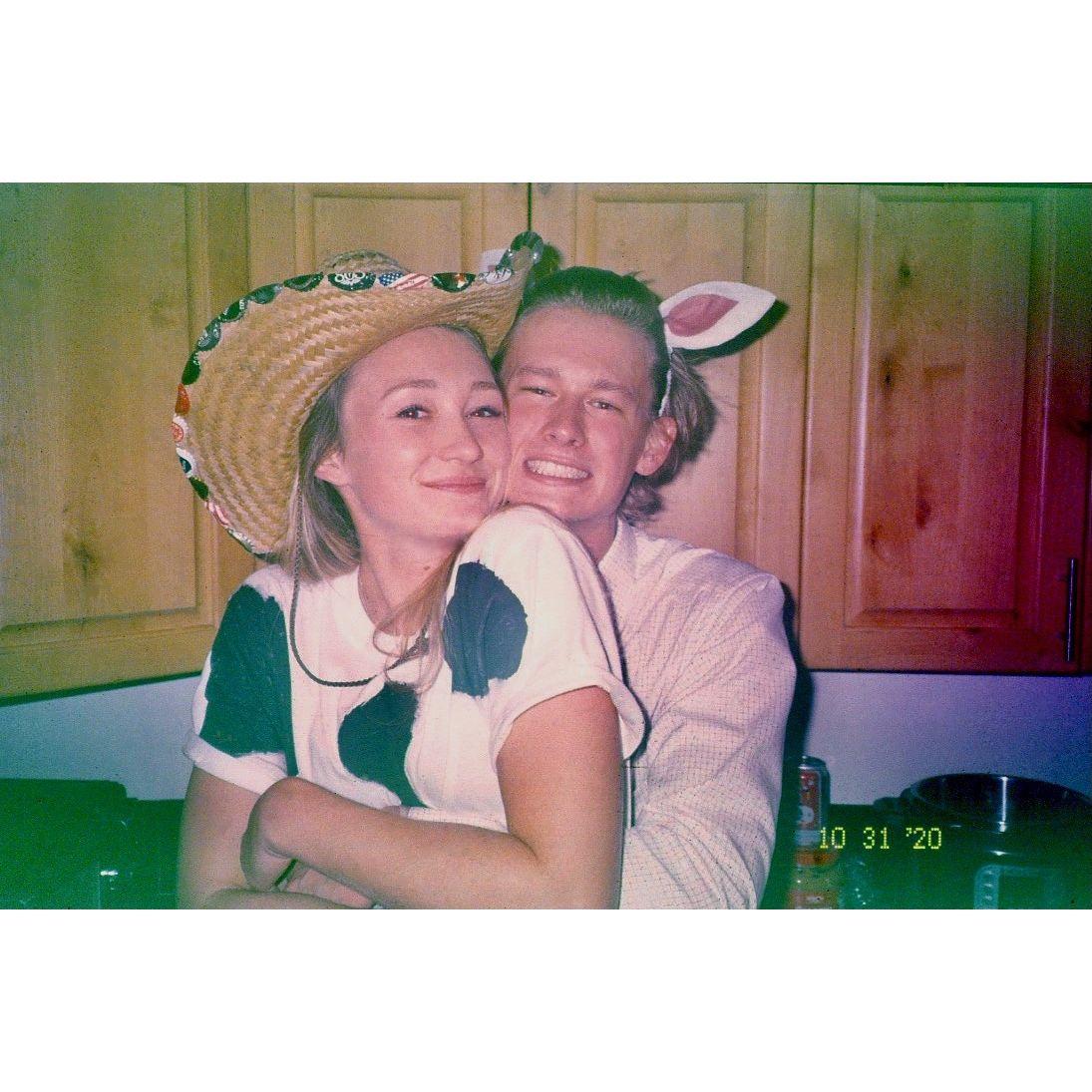Halloween! Just a cowboy and his cow.