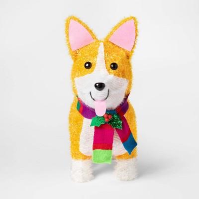 Christmas Incandescent Tinsel Corgi Dog Novelty Sculpture with 50 Lights - Wondershop™