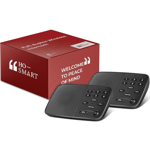 Hosmart UltraSpeak Intercoms Wireless for Home, 2024 Two-Way Real-time Intercom Full Duplex Wireless Intercom System for Home Use, House Intercom System for Business with 1200 Feet Range (2 Stations)