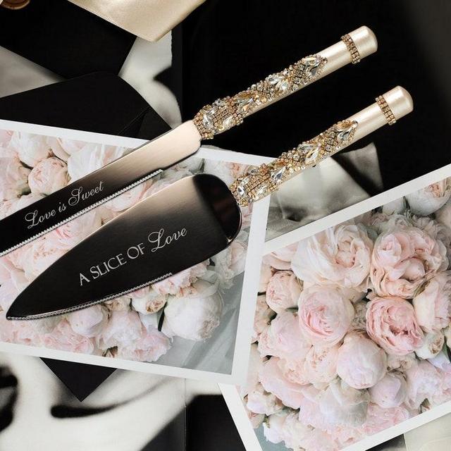 Wedding Cake Knife & Server Set (white)