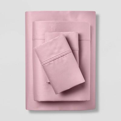 King 400 Thread Count Solid Cotton Performance Sheet Set Mauve - Threshold™