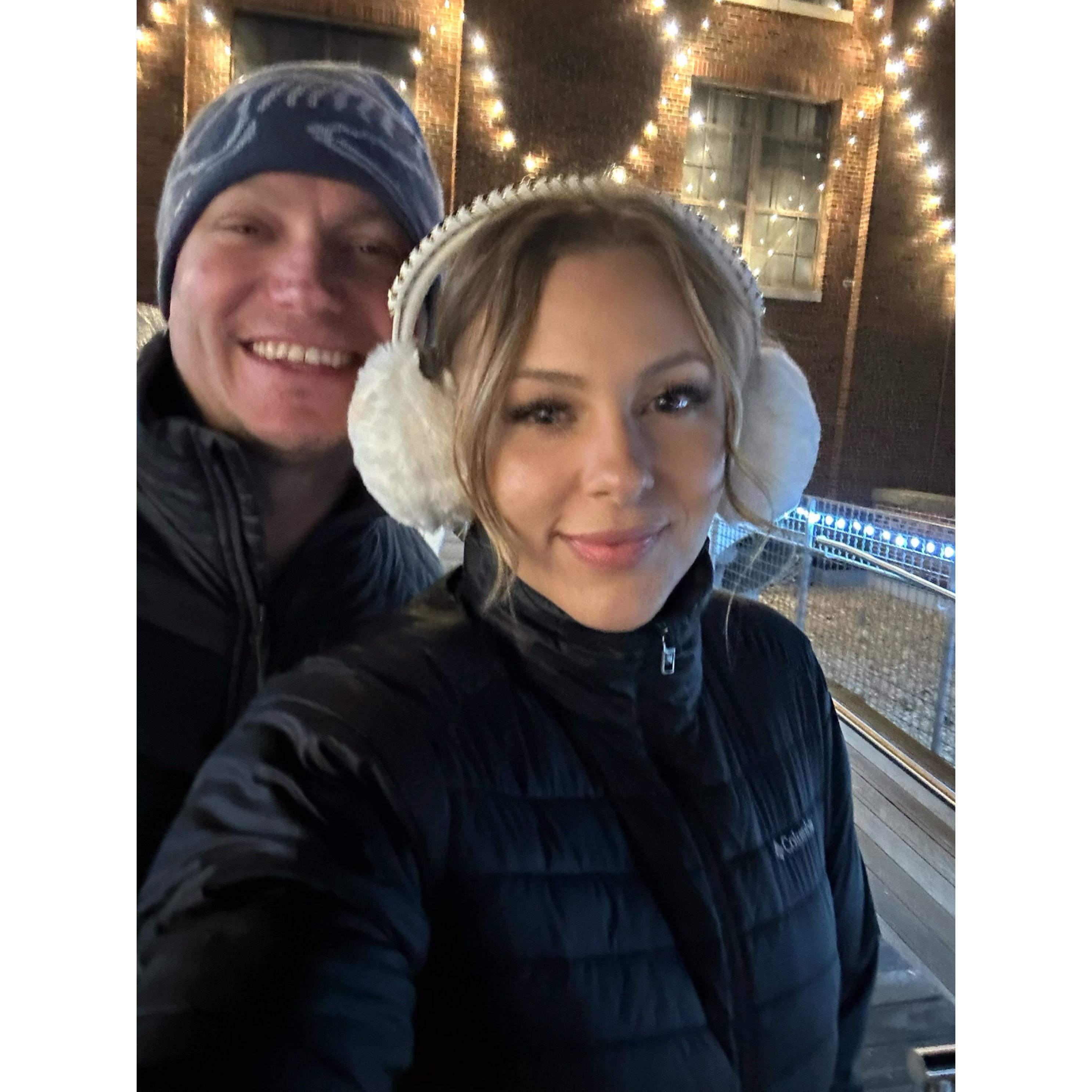 Ice skating in the city
