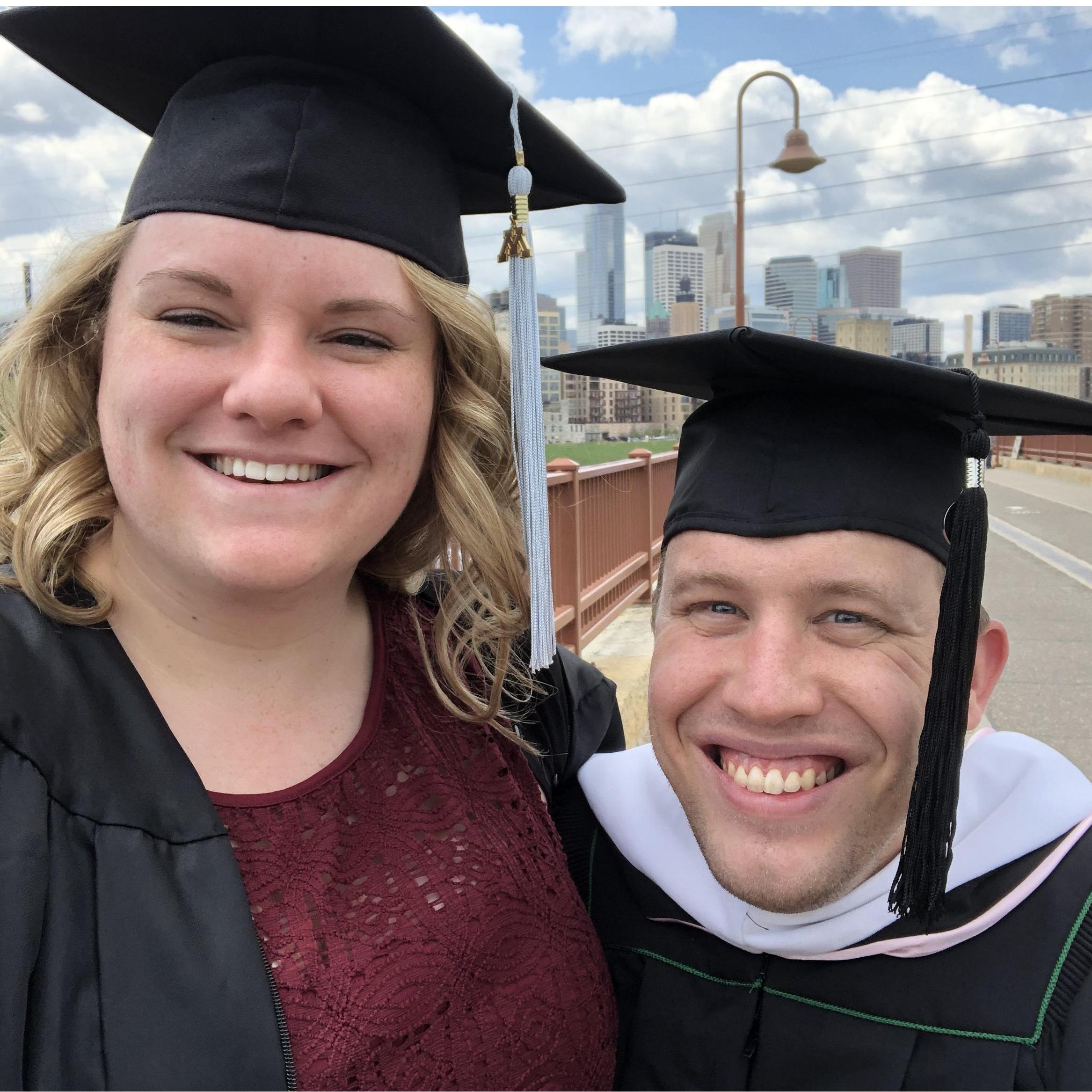 Graduation pictures togther! Ally from the U of M and Ryan from UND - June 2019