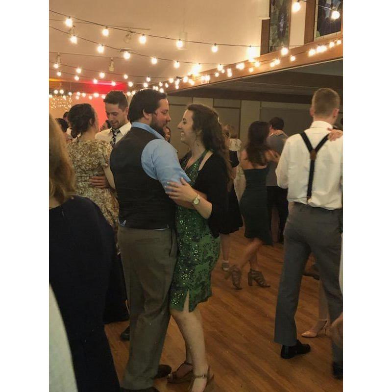 Dancing at the wedding of our friends Luke and Hadleigh Thomas; April 2022.