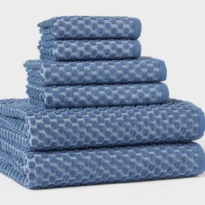 6pc Performance Plus Textured Dot Bath Towel Set - Threshold™ - Blue