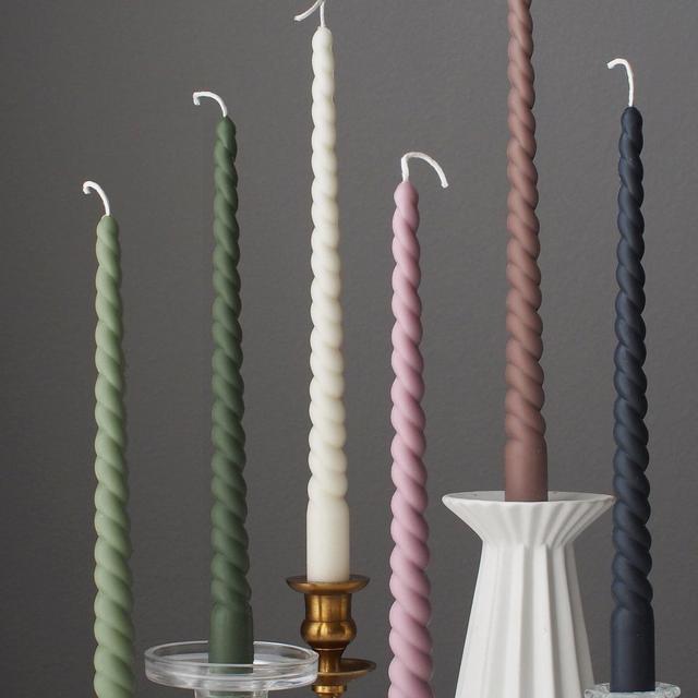 Ellie Twisted Taper Candle, Spiral Candle,...