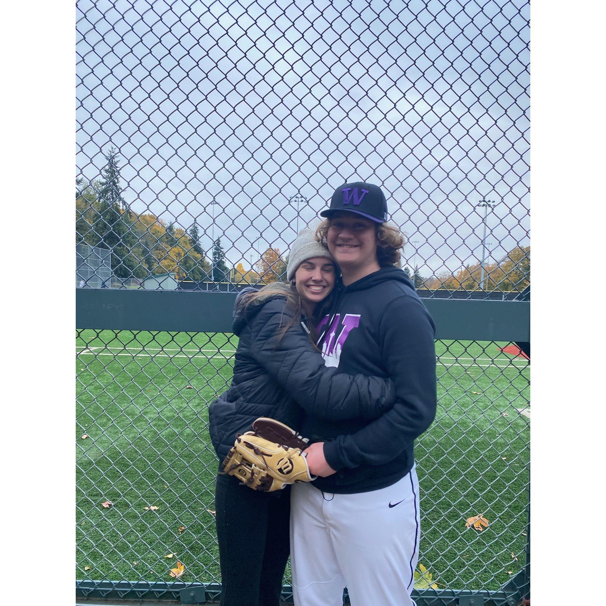 Rita's first baseball game.