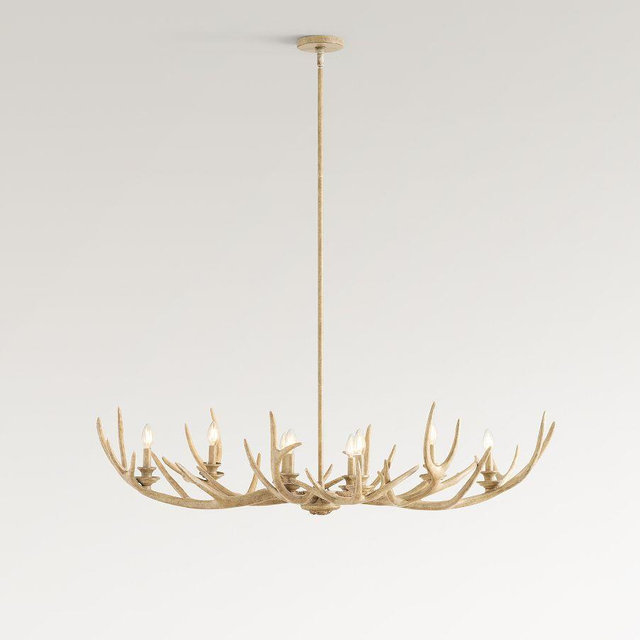 Faux Antler Linear 52" Chandelier, Natural