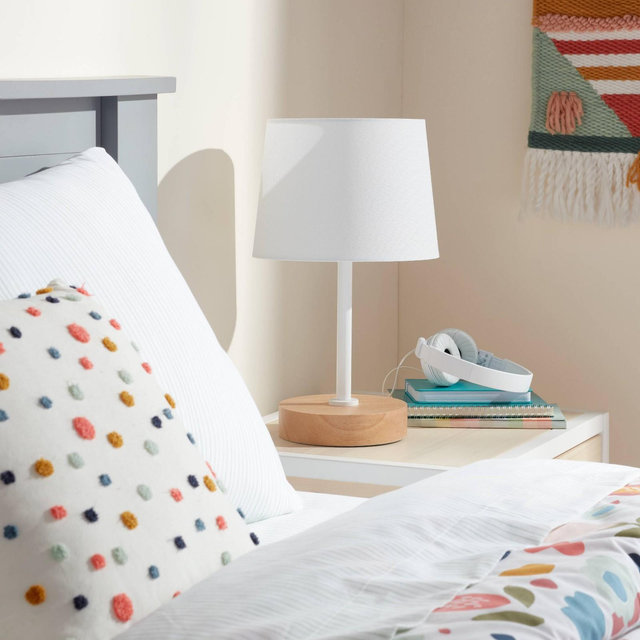 Kids' Table Lamp White/Wood - Pillowfort™