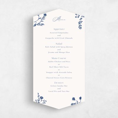 Blue Diamond Wedding Menu - Hazel
