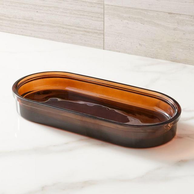 Apothecary Glass Tray, Amber
