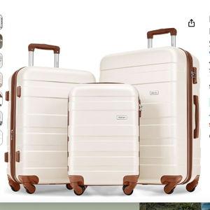 Luggage 3 Pcs ABS Hardside Luggage Sets Spinner Wheels Suitcases