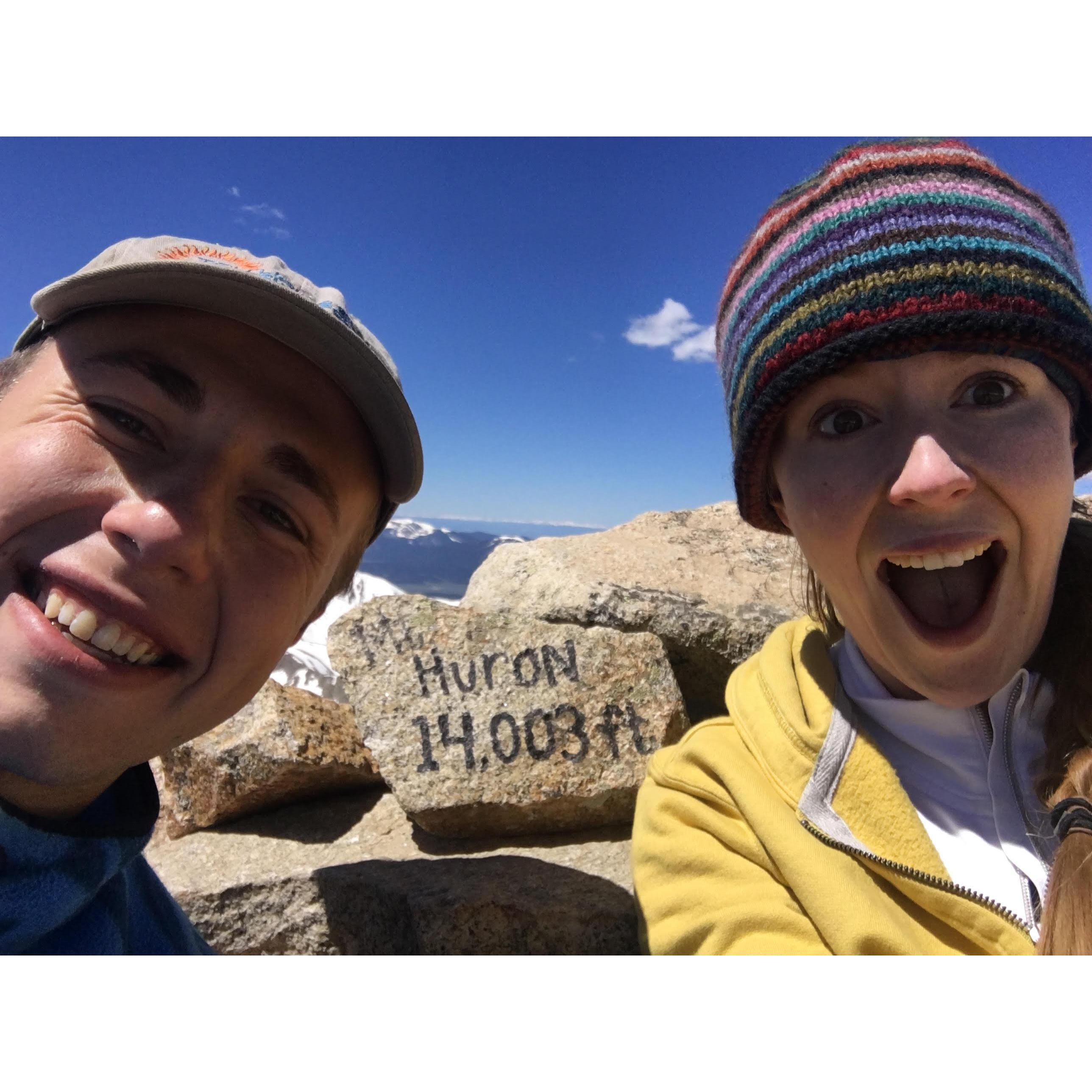 At the top of Huron Peak.