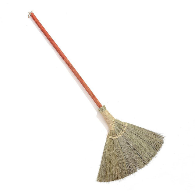 TTS For Home Vietnamese Natural Soft Broom 45 inch - Indoor, Outdoor Grass Broom - Long Handle Broomstick for House, Garage,... Decorative, Wedding Broom