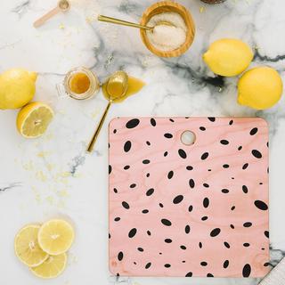 Bubble Pattern On Pink Square Serving Board