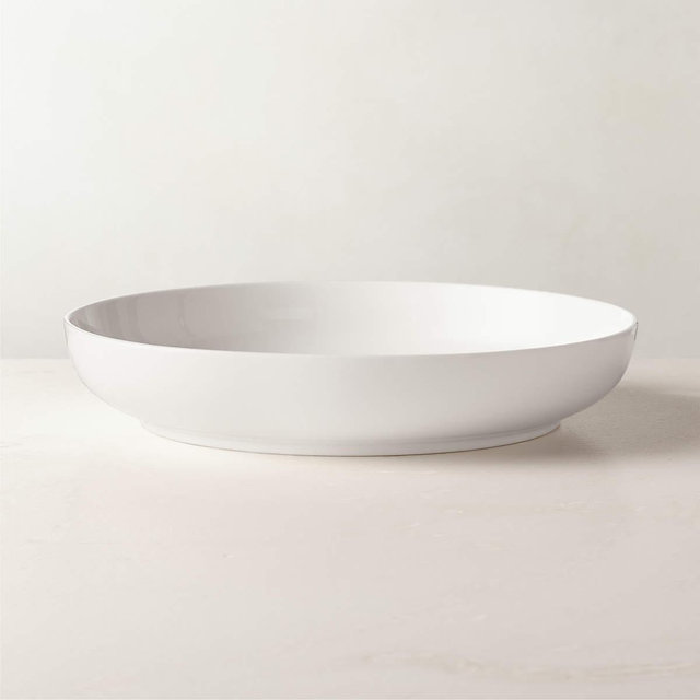 CB2 Contact White Ceramic Pasta Bowls Set of 8
