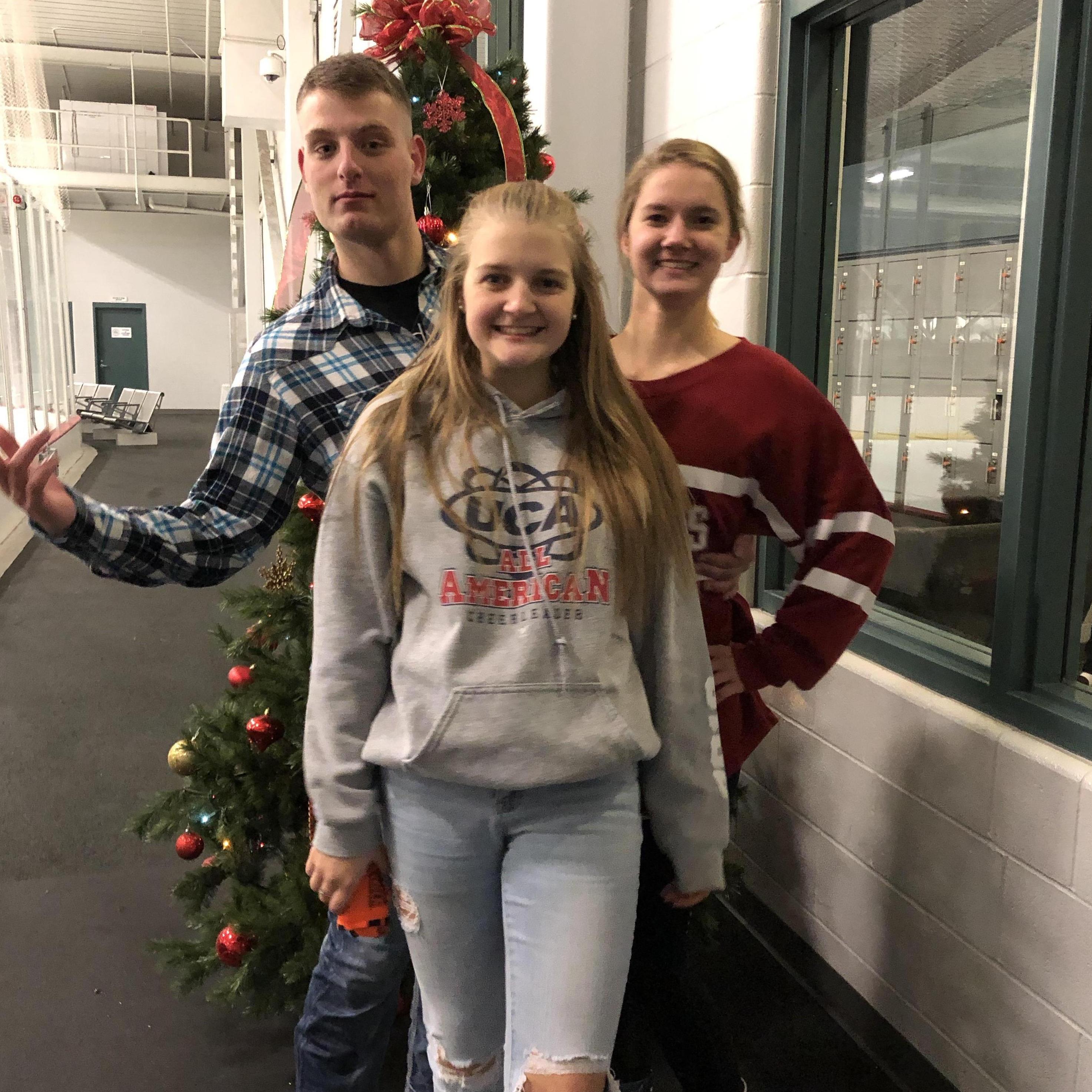 We made Colby go ice skating for Thanksgiving 2018. He fell a few times.